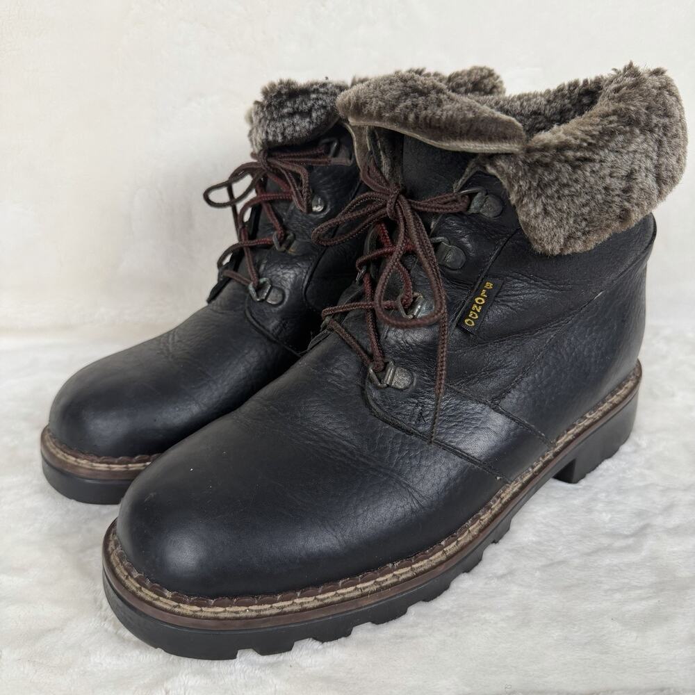 Vintage Blondo Women’s Size 10 Black Leather Shearling Lined Winter Ankle Boots